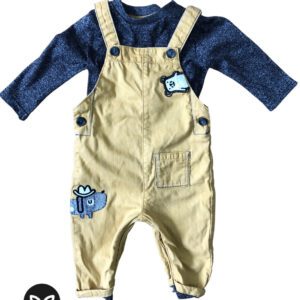 Nutmeg Dungarees and Body Set | 3-6 Months