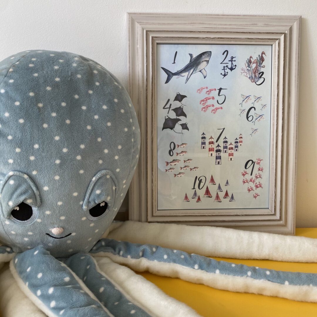 A3 Hand-Painted Nautical Number Poster - Image 4