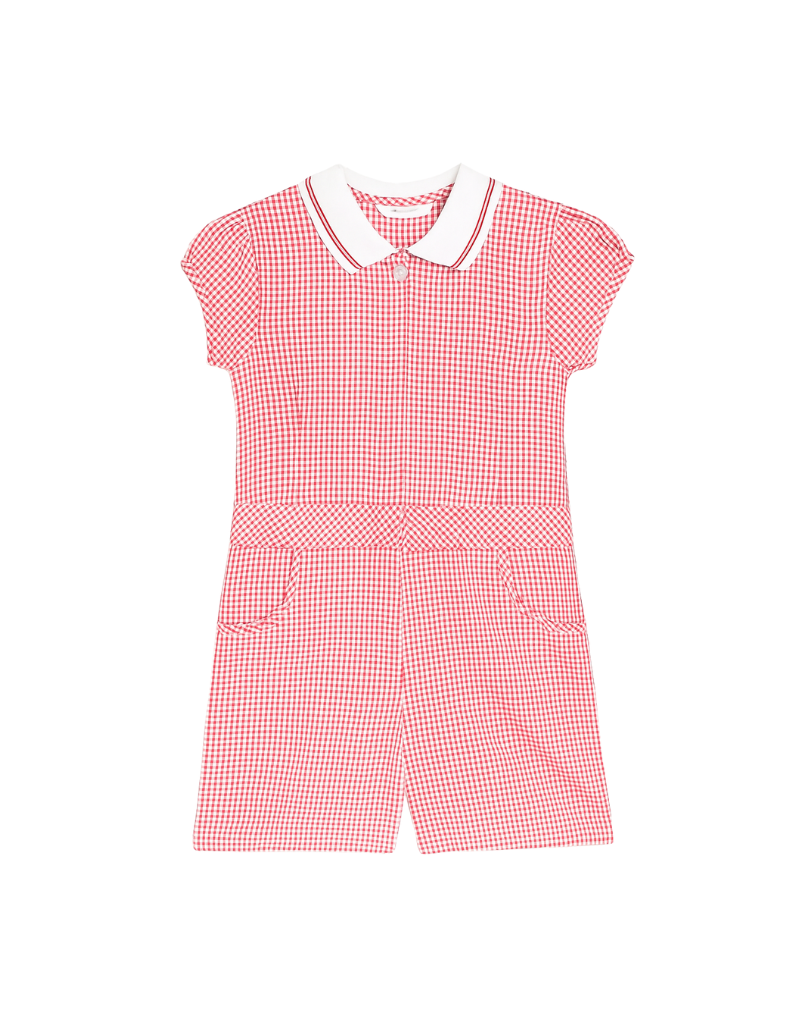 St John the Baptist school Findon Red Gingham Playsuit