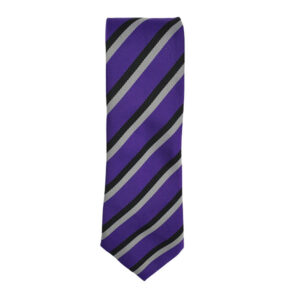 Mossley Hollins Purple, Grey & Black Tie