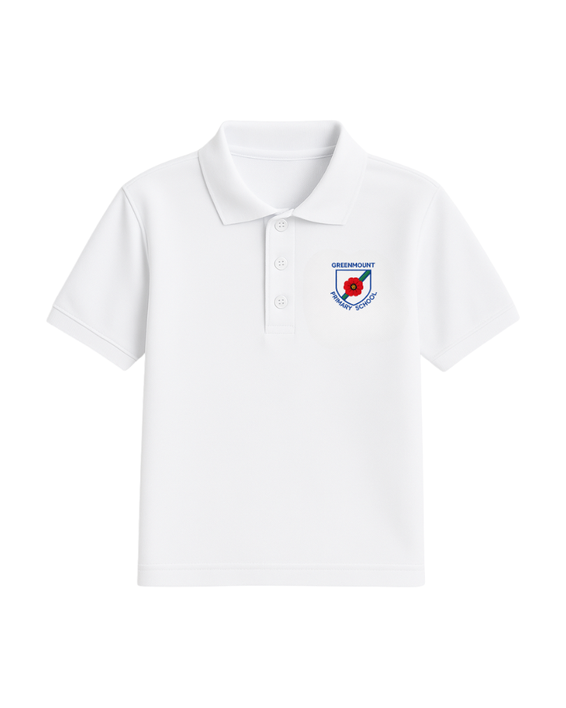 Greenmount Primary School Branded Polo Shirt White