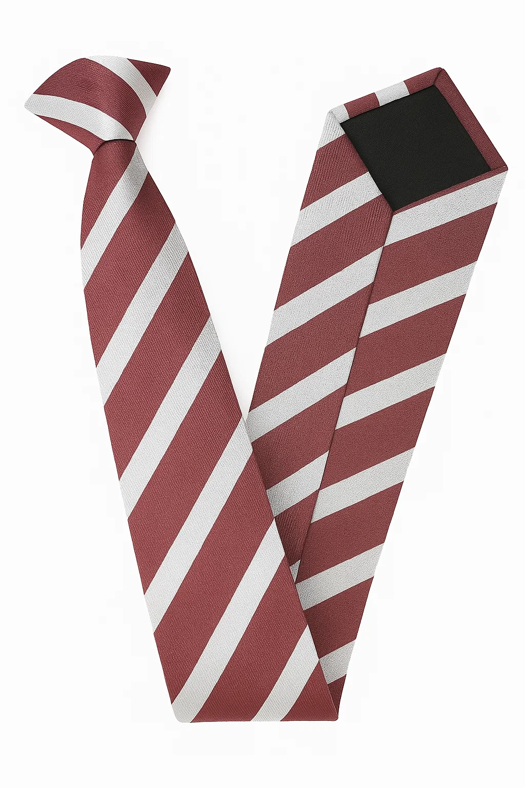 St Pauls Burgundy & Grey Tie Clip On